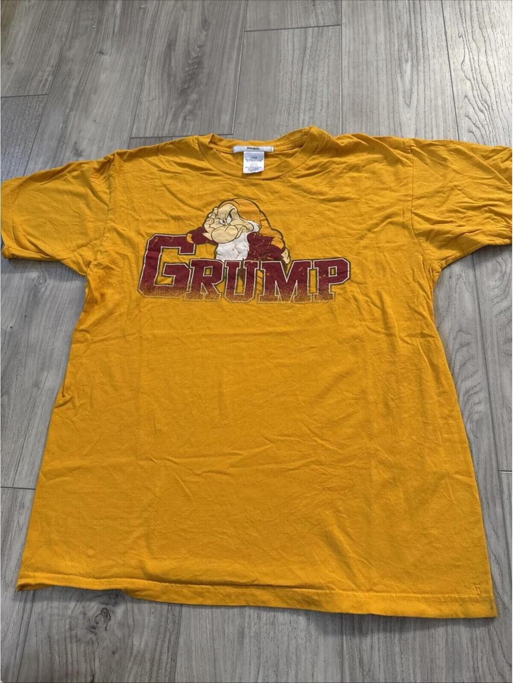 Vintage Disneyland Resort Grumpy Shirt Yellow Mens Size L